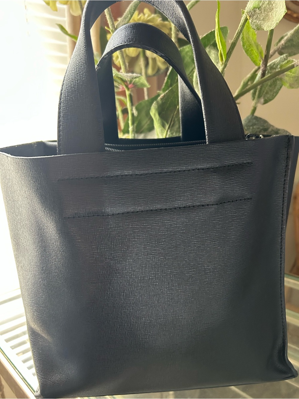 Furla Black Structured Leather tote